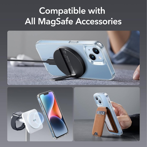 Étui magnétique pour iPhone 15 PLUS, compatible avec le chargement sans fil MagSafe, étui antichoc pour téléphone, protection antirayure Clearview