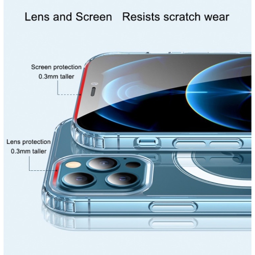 Étui magnétique pour iPhone 15 PRO MAX, compatible avec le chargement sans fil MagSafe, étui antichoc pour téléphone, protection antirayure Clearview