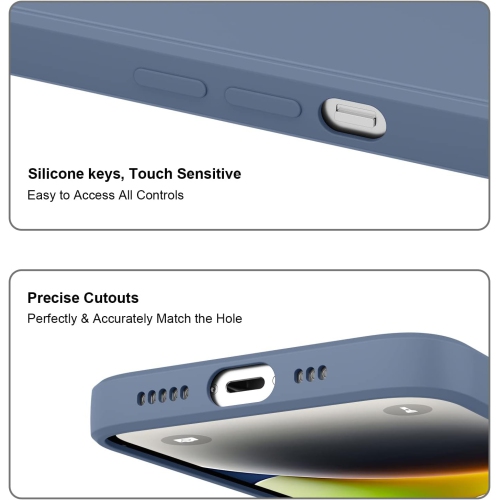 Silicone Slim Full-Body Protective Cover Case for iPhone 15 PLUS, Soft Silicone Bumper Cover Shockproof Protective Anti-Scratch Case-FREE SHIPPING