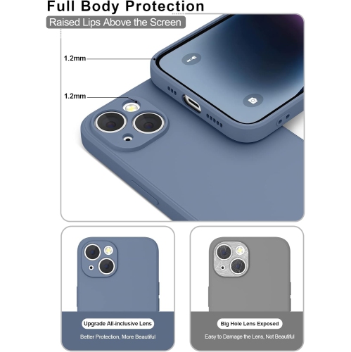 Silicone Slim Full-Body Protective Cover Case for iPhone 15 PLUS, Soft Silicone Bumper Cover Shockproof Protective Anti-Scratch Case-FREE SHIPPING