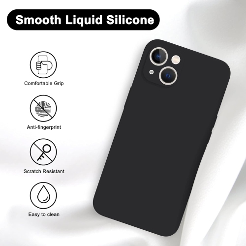 Étui protecteur mince en silicone pour iPhone 15, étui protecteur antichoc en silicone souple, EXPÉDITION sans frais