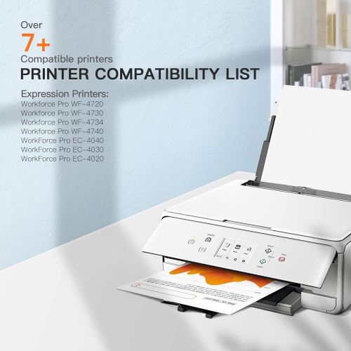 [Nouvelle puce] Cartouche d'encre de rechange compatible 1Set et 1BK pour Epson T802 802XL à utiliser avec le WorkForce Pro EC-4020 EC-4030 EC-4040