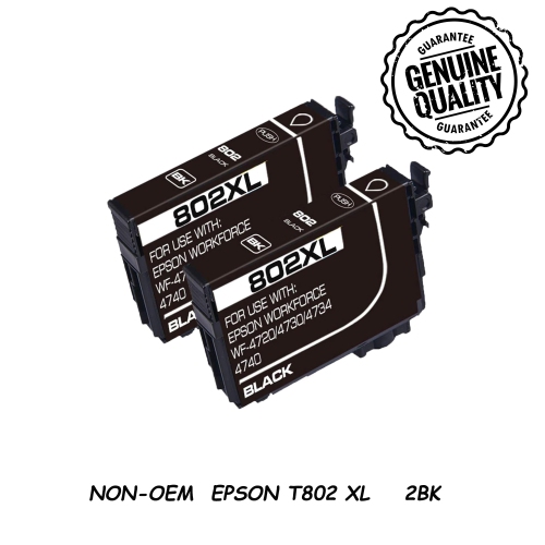 [Nouvelle puce] Cartouche d'encre de remplacement compatible 2 pour Epson T802 802XL t802xl à utiliser avec WorkForce Pro EC-4020 EC-4030 EC-4040