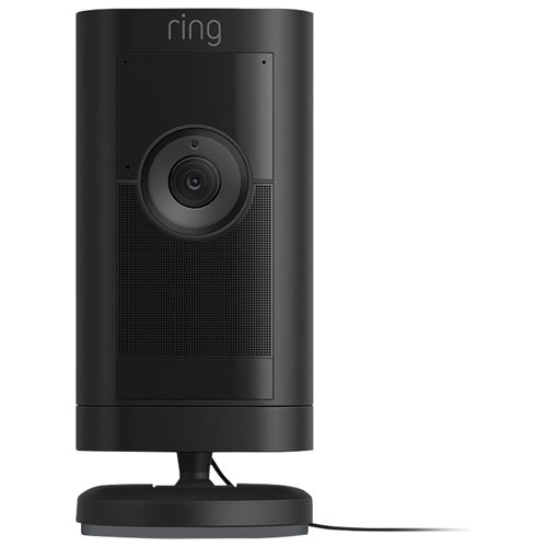 Ring Stick Up Cam Pro Plug-In Indoor/Outdoor 1080p Full HD Security Camera with Colour Night Vision - Black
