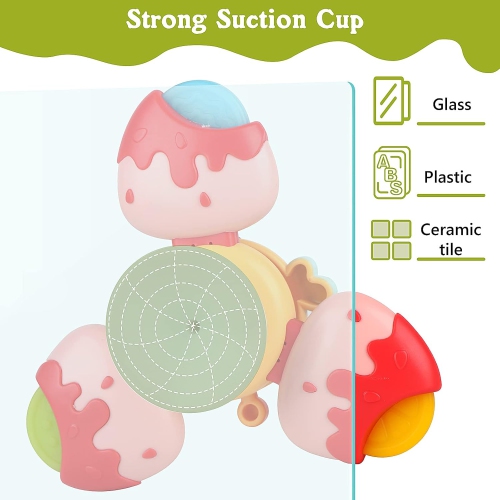 Jouet sensoriel à ventouse pour le bain – Amusant rotatif et amovible pour les bébés de 12-18 mois et les tout-petits de 1-3