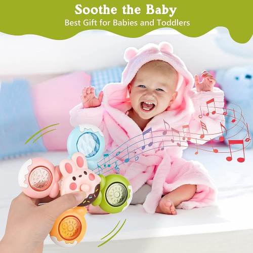 Jouet sensoriel à ventouse pour le bain – Amusant rotatif et amovible pour les bébés de 12-18 mois et les tout-petits de 1-3