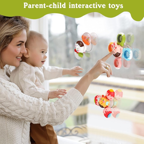Jouet sensoriel à ventouse pour le bain – Amusant rotatif et amovible pour les bébés de 12-18 mois et les tout-petits de 1-3