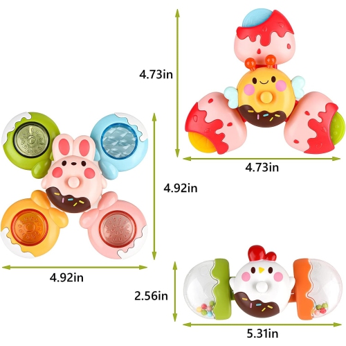 Jouet sensoriel à ventouse pour le bain – Amusant rotatif et amovible pour les bébés de 12-18 mois et les tout-petits de 1-3