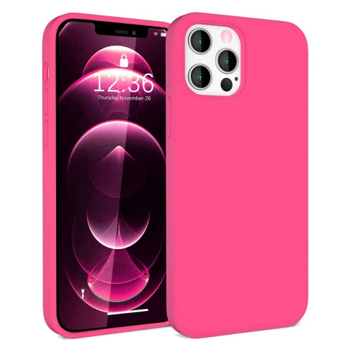 [CSmart] Étui arrière en caoutchouc de silicone liquide mince pour iPhone 15 Pro Max, rose vif