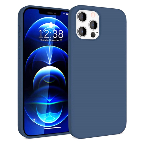 【CSmart】 Slim Soft Liquid Silicone Gel Rubber Case Back Cover for iPhone 15 Pro Max, Navy