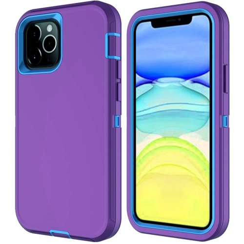 【CSmart】 Triple 3 Layers Shockproof Heavy Duty Defender Hard Case for iPhone 15 Pro, Purple