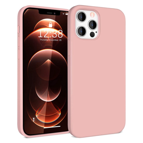 【CSmart】 Slim Soft Liquid Silicone Gel Rubber Case Back Cover for iPhone 15 Pro, Grapefruit