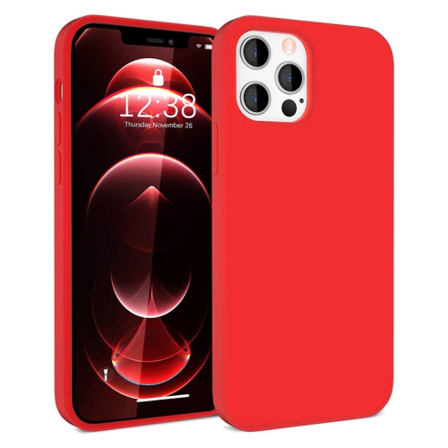 【CSmart】 Slim Soft Liquid Silicone Gel Rubber Case Back Cover for iPhone 15 Pro, Red