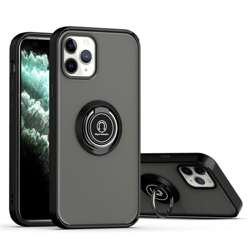 【CSmart】 Rubberized Hybrid Magnetic Kickstand Case with Ring Holder for iPhone 15 Pro, Black