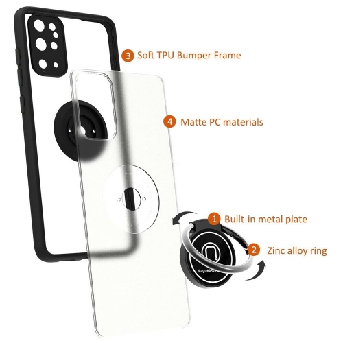 【CSmart】 Rubberized Hybrid Magnetic Kickstand Case with Ring Holder for iPhone 15 Pro Max, Midnight Green