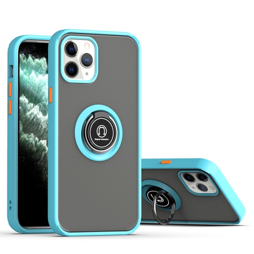 【CSmart】 Rubberized Hybrid Magnetic Kickstand Case with Ring Holder for iPhone 15 Pro Max, Light Blue