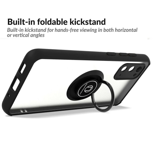 【CSmart】 Rubberized Hybrid Magnetic Kickstand Case with Ring Holder for iPhone 15 Pro Max, Light Blue