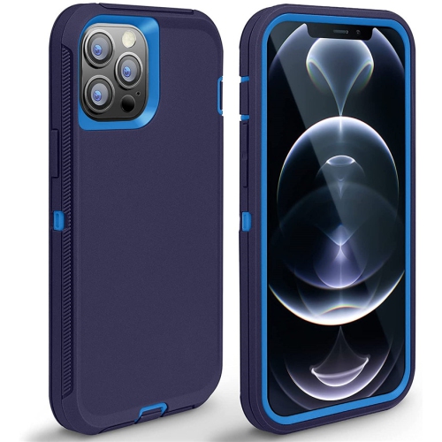 【CSmart】 Triple 3 Layers Shockproof Heavy Duty Defender Hard Case for iPhone 15 Pro Max, Navy