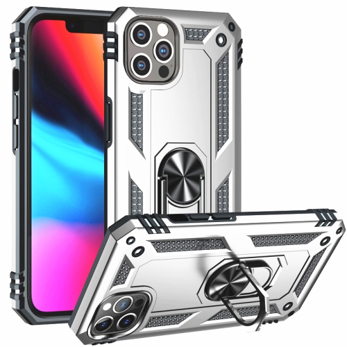 [CSmart] Étui rigide avec béquille et anneau magnétique pour iPhone 15 Pro Max, gris