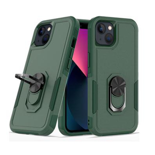 [CSmart] Étui magnétique robuste à deux couches avec support à anneau pour iPhone 15 Pro Max, vert