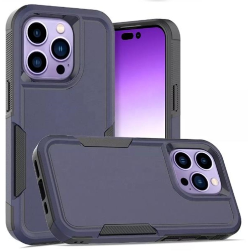 【CSmart】 Dual Layers Heavy Duty Rubber Armor Hard Case Cover for iPhone 15 Pro, Navy