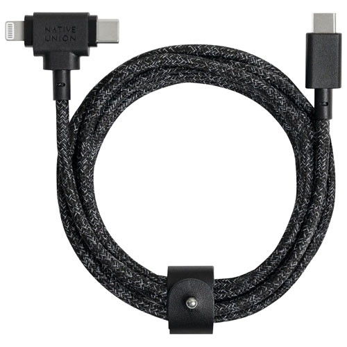 Native Union Belt 1.8m USB-C to USB-C/Lightning Cable - Cosmos Black