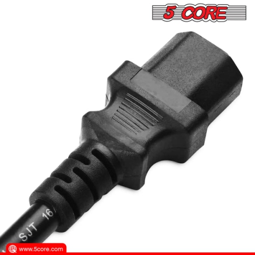 5 Core 3 Prong Extension Cord 6 Feet Black Durable Three Prong Extension Cable US AC 3 Prong Christmas Light Extension Cord Outdoor Heavy Duty Plug