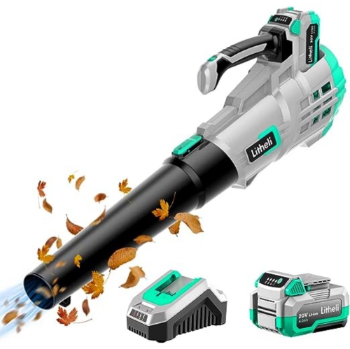 LITHELI  20V Cordless Leaf Blower With 4.0Ah Battery & Charger Included