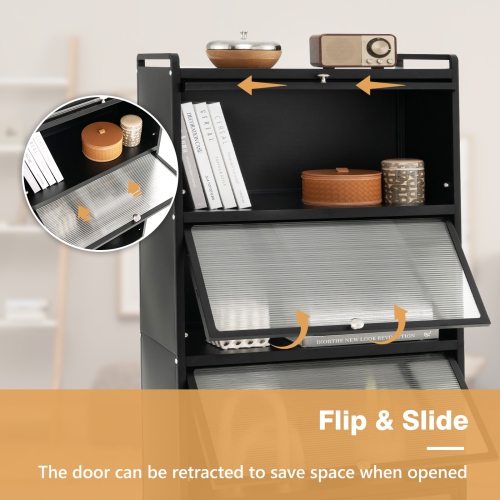 Topbuy 5-Tier Microwave Stand Kitchen Baker's Rack with Wheels Rolling Storage Cabinet with Double Anti-toppling Device