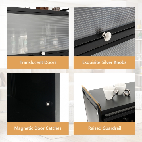 Topbuy 5-Tier Microwave Stand Kitchen Baker's Rack with Wheels Rolling Storage Cabinet with Double Anti-toppling Device