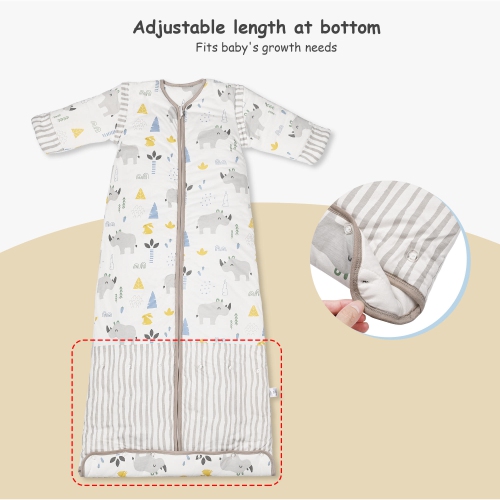2.5 Tog Baby Sleep Sacks ,Wearable Blanket with Removable Sleeves Winter Toddlers Sleeping Bag - L Size