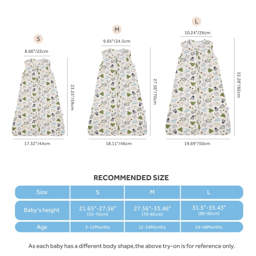 Paquet de 2 couvertures à emmailloter de 0,5 tog, couvertures prêt-à-porter avec fermeture à glissière pour répondre aux besoins de croissance de