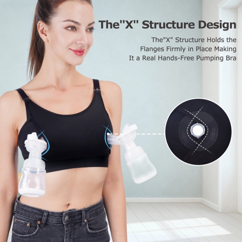 Momcozy Hands Free Pumping Bra, Adjustable Breast-Pump Holding and Nursing Bra