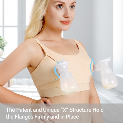 Momcozy Hands Free Pumping Bra, Adjustable Breast-Pump Holding and Nursing Bra