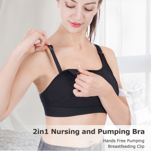 Momcozy Hands Free Pumping Bra, Adjustable Breast-Pump Holding and Nursing Bra