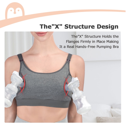 Momcozy Hands Free Pumping Bra, Adjustable Breast-Pump Holding and Nursing Bra