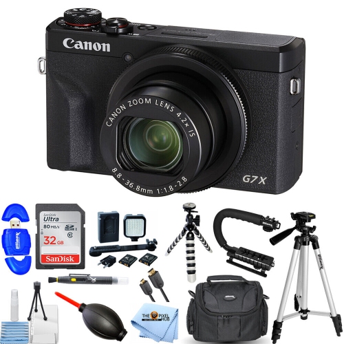 Canon PowerShot G7 X Mark III Digital Camera + 32GB + LED Light Bundle