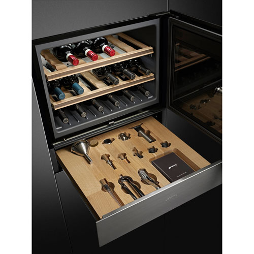 Smeg Sommelier 24" Drawer - Stainless Steel