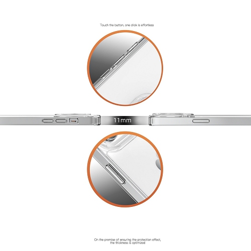 TopSave Hybrid Magnetic Case Compatible with MagSafe, Protective, Scratch-Resistant Back, Classic Series, Clear For iPhone 15 Pro Max