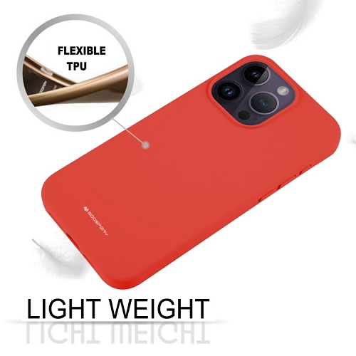 TopSave Goospery Liquid Silicone Gel Rubber Full Body Protection Cover Case For iPhone 15 Pro Max, Red