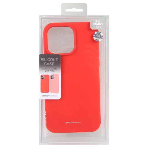 TopSave Goospery Liquid Silicone Gel Rubber Full Body Protection Cover Case For iPhone 15 Pro Max, Red