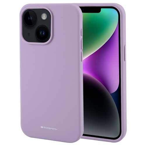 TopSave – Étui de protection pour tout le corps en caoutchouc de silicone liquide Goospery pour iPhone 15 plus, violet