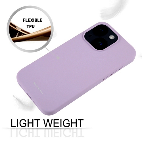 TopSave – Étui de protection pour tout le corps en caoutchouc de silicone liquide Goospery pour iPhone 15 plus, violet