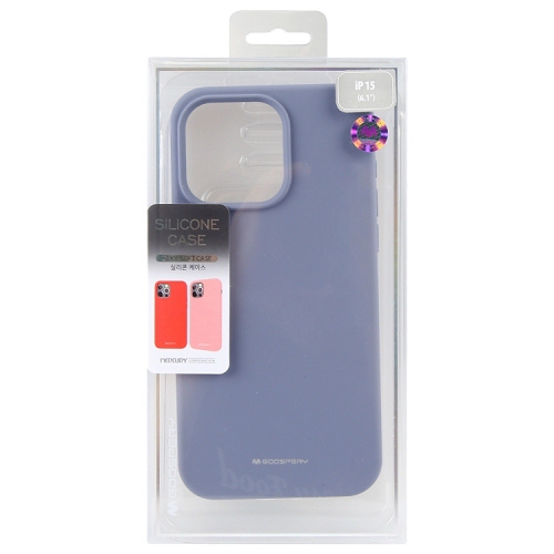 TopSave Goospery Liquid Silicone Gel Rubber Full Body Protection Cover Case For iPhone 15 Plus, Lavender Gray