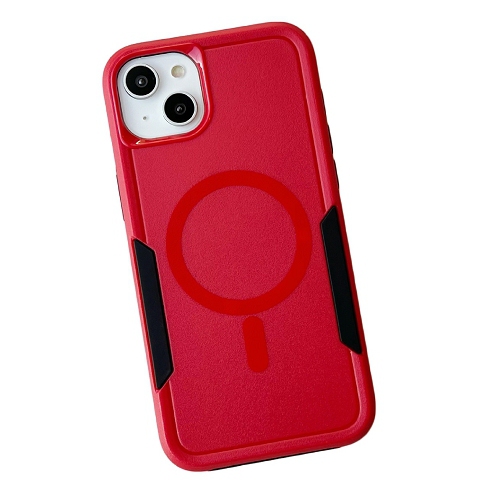 TopSave New Style MAGSAFE Matt Polish PC+TPU 2 in 1 Slim Lightweight Shockproof, Rugged, Protective Armor Case For iPhone 15 Pro Max, Red