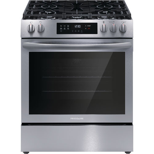 Boîte ouverte - Cuisinière au gaz autonome à 5 brûleurs 5,1 pi³ 30 po de Frigidaire - Acier inoxydable - Parfait état