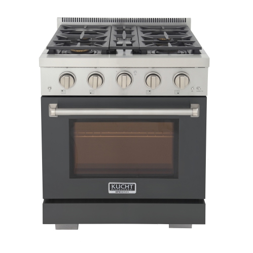 KUCHT Professional 30 in. 4.2 cu. ft. Natural Gas Range with Sealed Burners and Convection Oven in Grey