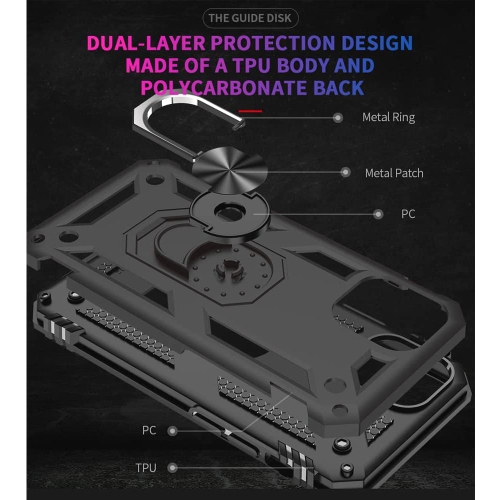 [CSmart] Étui rigide avec béquille et anneau magnétique pour iPhone 15 Pro, rose doré