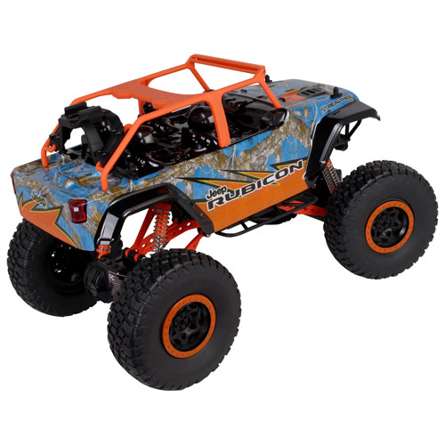 Véhicule téléguidé X-Treme Realtree Rock Crawler Jeep Wrangler de NKOK échelle 1/10 - Bleu/Orange