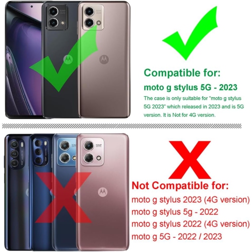 XCRS Dual-Layer Slim Design Armor Protection Cover, Built-in Magnetic Ring with Kickstand Case for Motorola Moto G Stylus 5G 2023